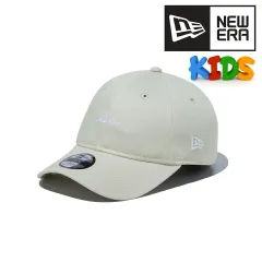 NEWERA (ニューエラ) キッズ キャップ 帽子 Youth 9TWENTY Script Logo スクリプトロゴ 子供 ロゴキャップ アイボリー × ホワイト ハンドウォッシャブル 【MB】