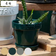 ダルトン 植木鉢 ボタニーポット 4号鉢 ガーデンポット （ DULTON プランター プラントポット 植物用ポット 鉢 花器 鉢カバー ポット セラミック 丸 植木鉢カバー 花 水抜き穴付き 受け皿 植物 観葉植物 園芸 直植え おしゃれ ） )のサムネイル