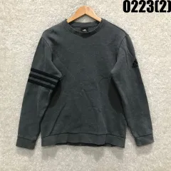 アディダス 3本線 起毛 スウェット グレー m