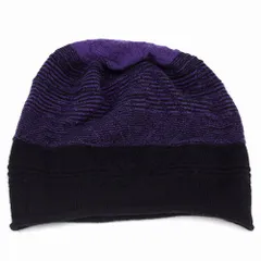 帽子 ニット帽 レディース ウール 起毛 メンズ ビーニー ボーダー柄 ブラック パープル 【MB】