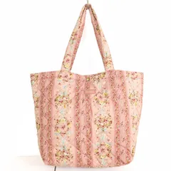 【美品】ピンクハウス★可愛い！ローズリボンプリント キルティング トートハンドバッグ ピンク系 ＊so106