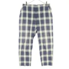 niko and... ニコアンド チェック柄 ロングパンツ L ブルー系 レディース 古着