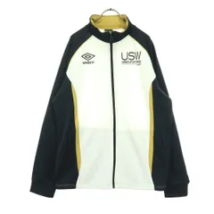 美品 umbro アンブロ ワンポイントロゴ 長袖 マルチカラー トラックジャケット O ホワイト系 メンズ 古着