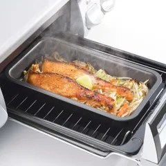オーブントレイ グリルdeクック オーブンパン 日本製 （ マルチパン グリルトレー グリル トレイ フッ素加工 魚焼きグリル グリル用トレイ トレー フッ素樹脂加工 深型 グリルプレート グリルパン 時短調理 ）)のサムネイル