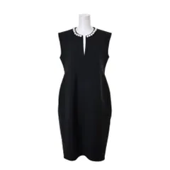 YOKO CHAN パール装飾 スリットネック ノースリーブ ワンピース