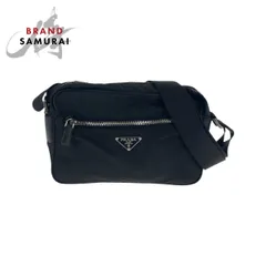 PRADA プラダ テスート 三角ロゴプレート ブラック 黒 シルバー金具 ナイロン/レザー ショルダーバッグ ボディバッグ カメラバッグ 503543【中古】
