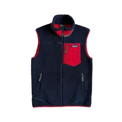 patagonia / パタゴニア レトロX シェルパフリースベスト 防風バリアメッシュ ネイビー×レッド Sサイズ メンズ
