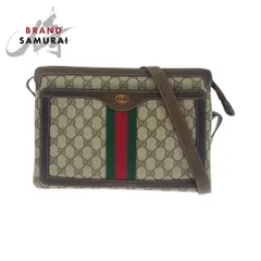 美品 GUCCI グッチ ヴィンテージ オールドグッチ シェリーライン ベージュ ブラウン GGスプリームキャンバス 001 16 4085 504099【中古】