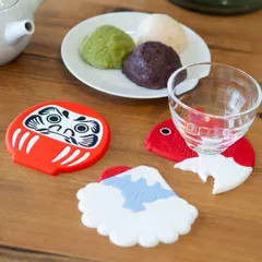 コースター 11cm おめでたいコースター シリコーン （ 茶托 グラスマット キッチン雑貨 インテリア ハレの日 正月 イベント 滑りにくい テーブルコーディネート かわいい ） )