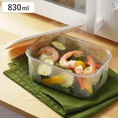 保存容器 830ml レンジコンテナ 小 （ プラスチック 電子レンジ対応 冷凍 日本製 弁当箱 お弁当箱 弁当 保存 容器 プラスチック容器 フードコンテナ 作り置き 下ごしらえ 常備菜 おかず 食品保存 スタッキング 積み重ね シンプル ）)のサムネイル
