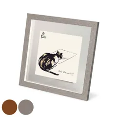 フォトフレーム オルド インテリアアートフレーム 21×21cm （ フォトスタンド 額縁 写真立て 写真たて 壁掛け 置き型 スタンド 正方形 木目調 写真フレーム 写真入れ アートフレーム ファブリックボード 写真 飾る 壁 おしゃれ ） )