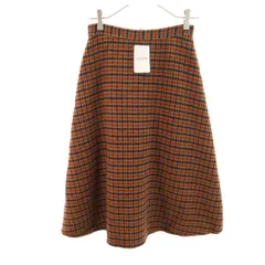 未使用 SLOBE IENA スローブイエナ チェック柄 ロング丈 リバーシブル フレアスカート 36 ベージュ系 レディース 古着