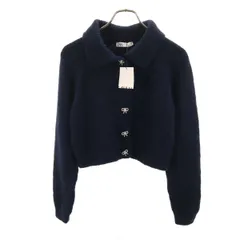 未使用 ZARA ザラ 長袖 ニットカーディガン L ネイビー レディース 古着