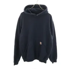 Carhartt カーハート 長袖 スウェットパーカー M ネイビー プルオーバー 裏起毛 メンズ 古着