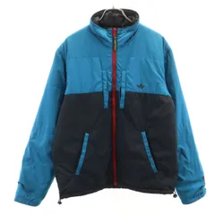 adidas アディダス トレフォイルロゴ リバーシブル 中綿ジャケット M ブラック系 メンズ 古着