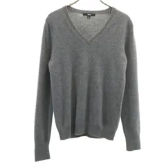 UNIQLO ユニクロ カシミヤ100％ 長袖 Vネック セーター M グレー ニット レディース 古着