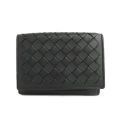 【名古屋】ボッテガヴェネタ 三つ折り コンパクトウォレット 515385 イントレチャート ブラック アイボリー 財布 レザー