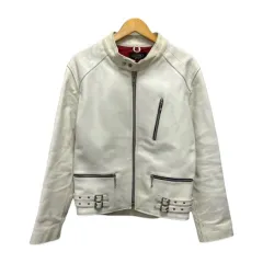 ホーンワークス horn works レザージャケット 長袖 シングル 本革 無地 LL 白 ホワイト