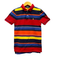 ポロ バイ ラルフローレン Polo by Ralph Lauren ポロシャツ カットソー ボーダー ワンポイントロゴ 半袖 130 マルチカラー
