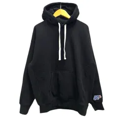 ディーゼル DIESEL パーカー フーディー プルオーバー ワッペン 刺繍 裏ボア XS 黒 ブラック