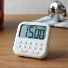キッチンタイマー シャボン10 大画面タイマー マグネット付き フック付き ドリテック （ dretec デジタル タイマー マグネット スタンド 10キー キッチン 料理 学習 勉強 簡単 見やすい カウントダウン カウントアップ リピート ）)のサムネイル
