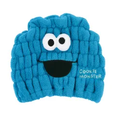 タオルキャップ クッキーモンスター 吸水速乾 （ 吸水キャップ キャップ ターバン お風呂 吸水 速乾 セサミストリート ヘアターバン マイクロファイバー ヘアドライ 乾燥 タオル ）)