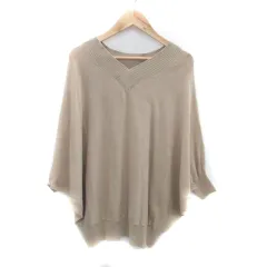 アズールバイマウジー AZUL by moussy ニット カットソー Vネック 七分袖 ドルマンスリーブ S 茶色 ブラウン /HO27