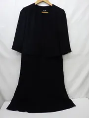 東京イギン ノーカラー ワンピース ブラックフォーマル 礼服 喪服 9号 前開き 中古品