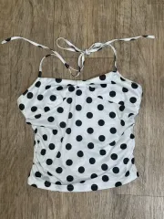 ギャル ドット ノースリーブ トップス
