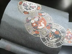 a2508-161 名古屋帯 九寸 美品 正絹 着物 名古屋仕立て