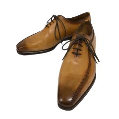 e0120 美品 値下げ不可 マグナーニ ホールカットシューズ 38 茶 - メルカリ