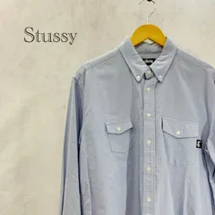 USA製 STUSSY ボタンダウンシャツ 長袖シャツ XL ライトブルー  メンズ ファッション _201023