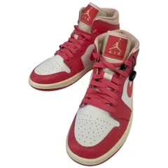 ナイキ NIKE スニーカーNIKE WMNS AIR JORDAN 1 MID ナイキ ウィメンズ エア ジョーダン 1 ミッド ミッドカット ロゴ 総柄 bq6472-186 23cm ピンク ホワイト