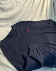 ポロラルフローレン ネイビー ピマコットン Vネック ニット