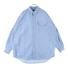L.L.Bean (エルエルビーン) ×BEAMS Easy-Care Long Sleeve B．D shirts ストライプ長袖シャツ 3175-1221 ブルー
