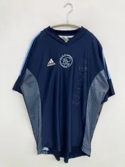 adidas アディダス Tシャツ/カットソー XL ネイビー ブランドロゴ 半袖 ミドル丈 Vネック
