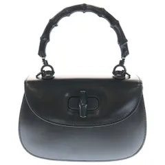 GUCCI (グッチ) バンブー 1947 スモール トップハンドル ハンドバッグ ブラック レザー 675797 ブラック金具