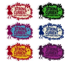 ストロングカレント ステッカー ハワイ アメリカン 車 バイク おしゃれ かっこいい ハワイ雑貨 アメリカン雑貨 STRONG CURRENT フラガール 