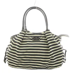 ケイトスペード KATE SPADE ボストンバッグ ハンドバッグ ショルダーストラップ ボーダー柄 ナイロン 黒 ブラック 白 ホワイト /AN40のサムネイル