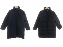 モンクレール MONCLER リバーシブル ダウンコート アウター ミドル丈 ジップアップ 0 チャコール 紺 ネイビー 47360 /ES ■OS