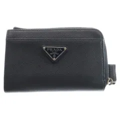PRADA (プラダ) トライアングルロゴ フラグメントケース カードケース ブラック サフィアーノレザー 1PP122 シルバー金具
