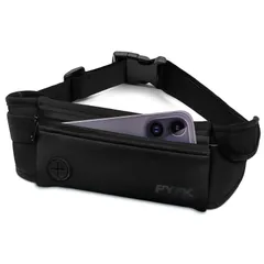 【人気商品】PYFK ランニングポーチ 軽量 防水 揺れない ウエストポーチ iPhone スマホ対応 ランニング ポーチ 薄型 おしゃれ メンズ レディース (ブラックログ)