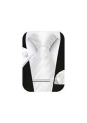 【新着商品】[HISDERN] A4-02 フォーマル ネクタイ チーフ タイピン カフスボタン 4点セット シルク メンズ 幅8.5cm ブランド品 結婚式 就活 入学式 卒業式 サラリマン 44柄