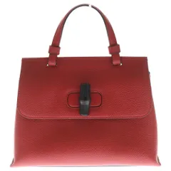 GUCCI (グッチ) バンブー 2WAYショルダーバッグ ハンドバッグ レッド レザー 370831 シルバー金具