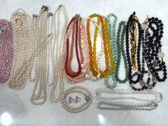 金具シルバー 含 天然石 色石 真珠 ネックレス ブレスレット等 アクセサリー 総重量約945g まとめ   H8-2-101