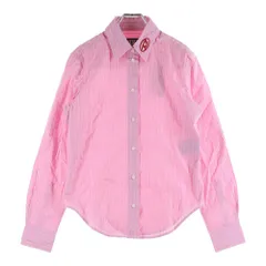 DIESEL (ディーゼル) Dロゴ ストライプ長袖シャツ ピンク