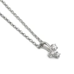 ダイヤモンドネックレス K18WG・PT900・ダイヤ0.36ct 3石のサムネイル