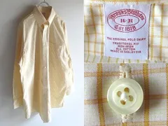 美品 Brooks Brothers ブルックスブラザーズ TRADITIONAL FIT コットン チェックシャツ BDシャツ 16-31 イエロー 00s オールド