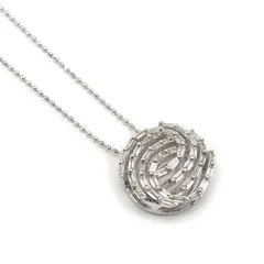 ダイヤモンドネックレス K18WG・ダイヤ0.44ct サークル テーパーダイヤ