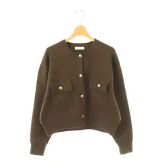 サロンアダムエロペ SALON adam et rope' 25AW スウェットライクメタルボタンカーディガン ニット 長袖 F ブラウン /HK ■OS